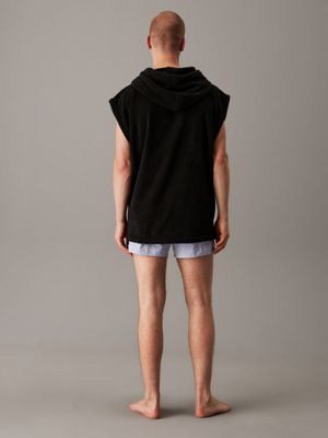 pvh black towelling beach hoodie - intense power for men calvin klein jeans