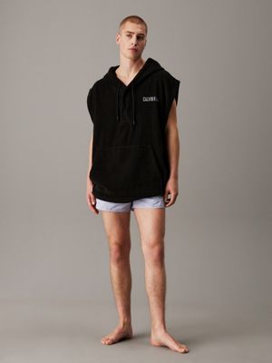 pvh black towelling beach hoodie - intense power for men calvin klein jeans