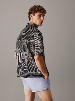 palm leaves aop all-over printed beach shirt for men calvin klein