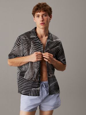 black all-over printed beach shirt for men calvin klein