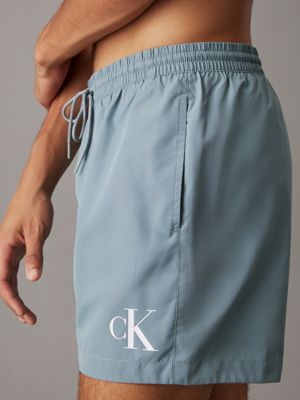 lead medium drawstring swim shorts - ck monogram for men calvin klein