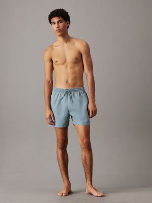 lead medium drawstring swim shorts - ck monogram for men calvin klein