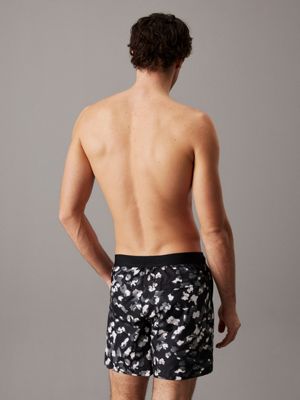 ck layered floral black aop medium drawstring swim shorts - ck refined for men calvin klein