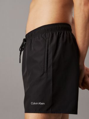 pvh black/chalk 2 pack medium drawstring swim shorts for men calvin klein