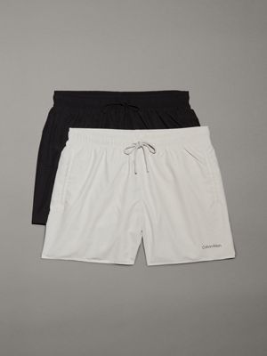 black 2 pack medium drawstring swim shorts for men calvin klein