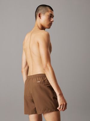 timber medium drawstring swim shorts - logo embroidery for men calvin klein