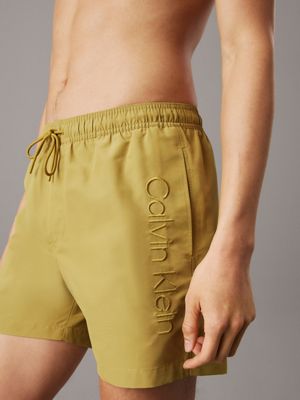 willow medium drawstring swim shorts - logo embroidery for men calvin klein