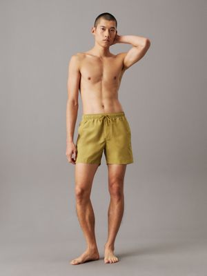 willow medium drawstring swim shorts - logo embroidery for men calvin klein