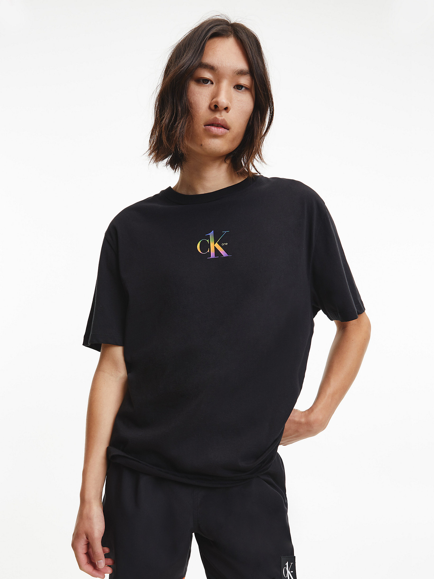 Pvh Black T-Shirt Da Mare Unisex - Pride undefined Unisex Calvin Klein