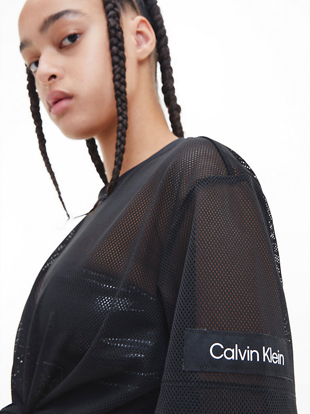black unisex mesh strand-t-shirt für unisex - calvin klein