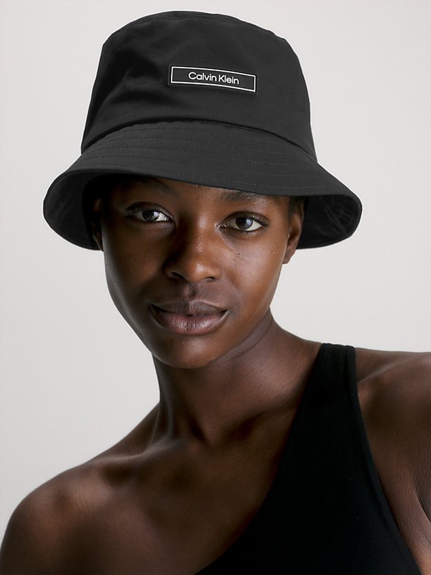 PVH BLACK Organic Cotton Bucket Hat for unisex CALVIN KLEIN
