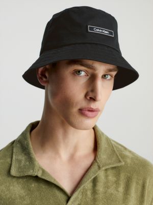 PVH BLACK Organic Cotton Bucket Hat for unisex CALVIN KLEIN