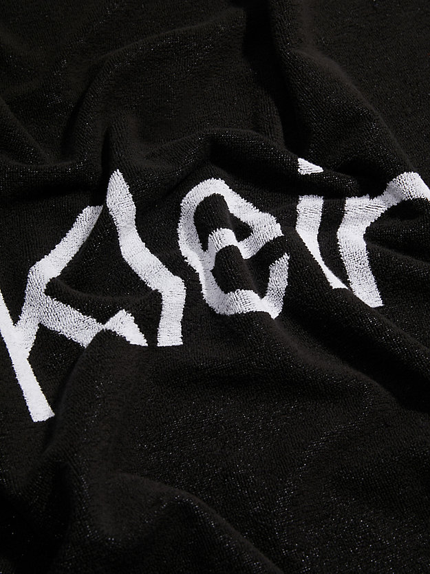 PVH BLACK Ręcznik plażowy dla unisex CALVIN KLEIN