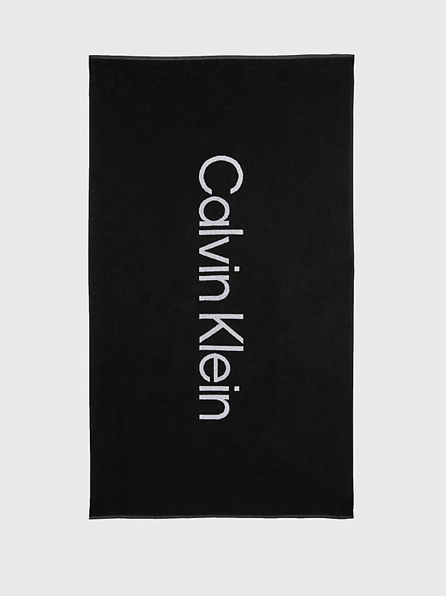 PVH BLACK Ręcznik plażowy dla unisex CALVIN KLEIN