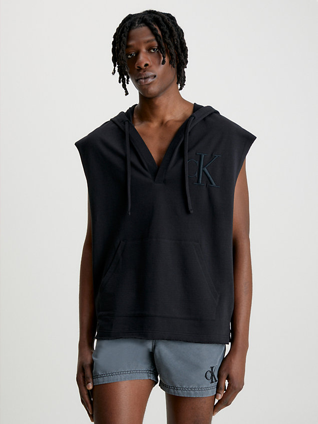 black unisex beach hoodie - ck authentic for unisex calvin klein