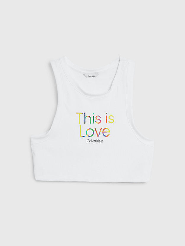 PVH CLASSIC WHITE Unisex Cropped Tank Top - Pride for unisex CALVIN KLEIN