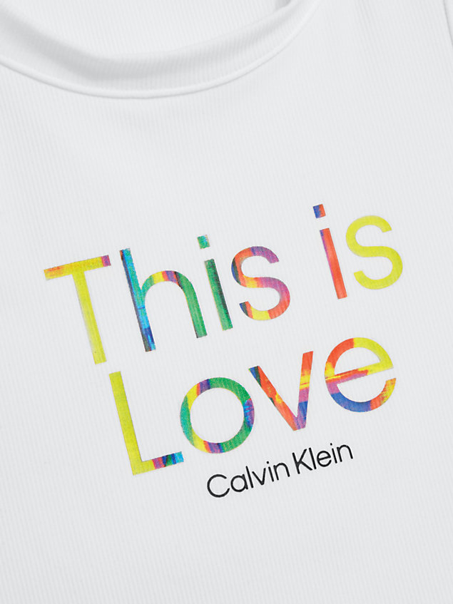camiseta de tirantes cropped unisex - pride white de unisex calvin klein