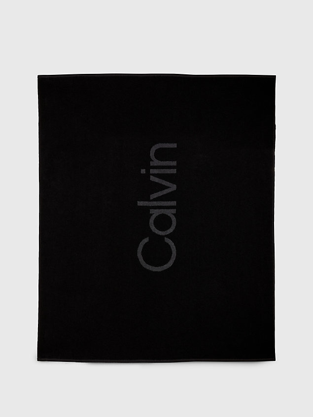 black ręcznik plażowy dla unisex - calvin klein