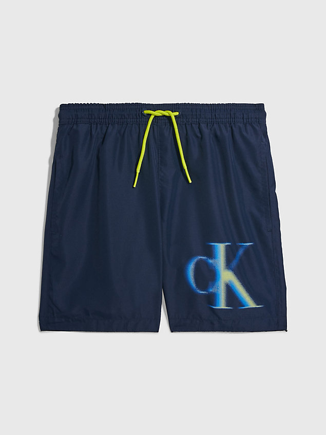 pantaloncini da bagno bambino - ck monogram blue da boys calvin klein
