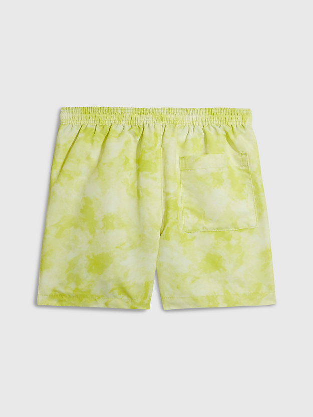 ck tie dye yellow aop boys swim shorts - authentic for boys calvin klein