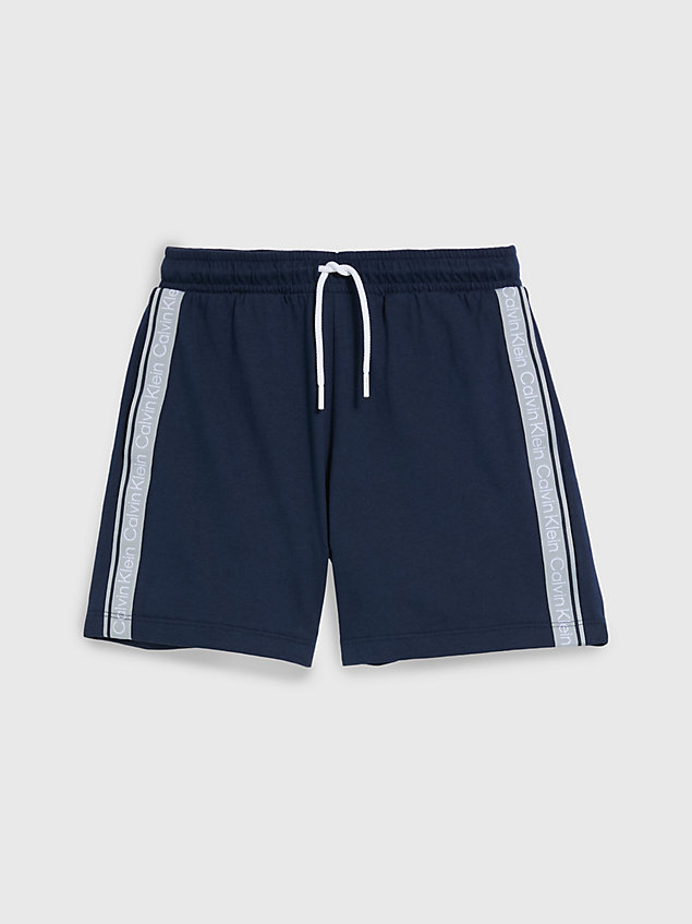 blue boys beach shorts - logo tape for boys calvin klein