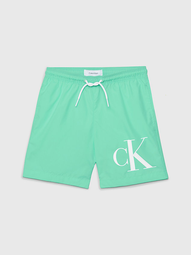 pantaloncini da bagno bambino - ck monogram green da bambini calvin klein