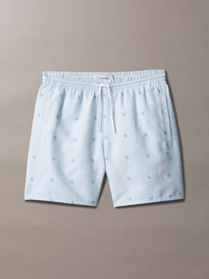 blue boys printed swim shorts - ck monogram for boys calvin klein jeans
