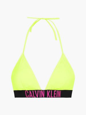 neon yellow triangle bikini top
