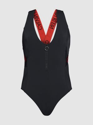 calvin klein zip up swimsuit