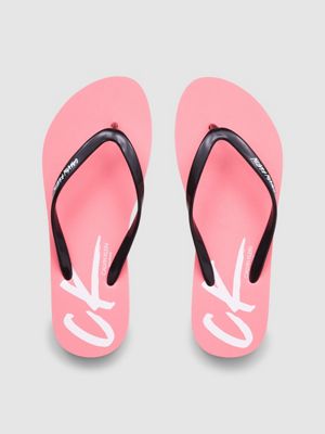 calvin klein flip flops pink