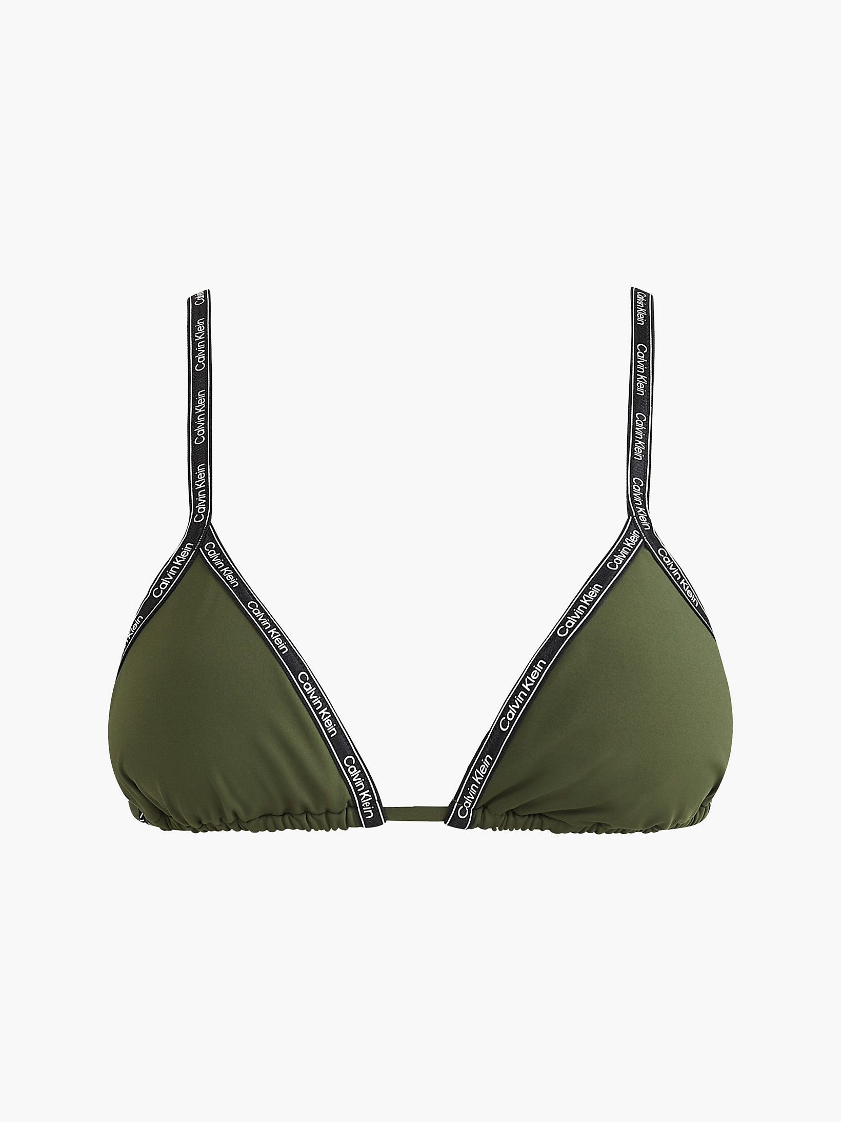 Crocodile Green Triangle Bikini Top - Logo Tape undefined women Calvin Klein