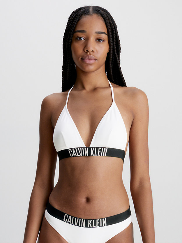 pvh classic white triangle bikini top - intense power for women calvin klein