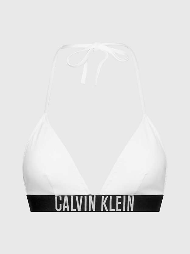 pvh classic white triangle bikini top - intense power for women calvin klein