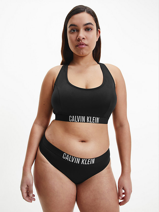 PVH BLACK Plus Size Bralette Bikini Top - Intense Power for women CALVIN KLEIN