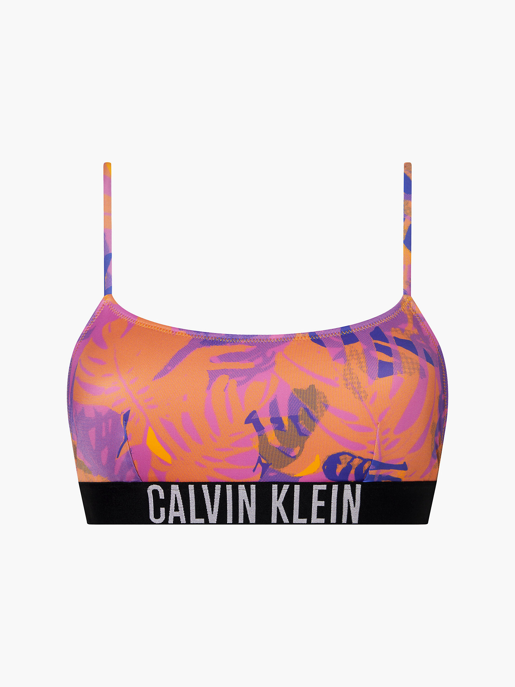 Tropical Leaf Bralette Bikini Top - Intense Power undefined women Calvin Klein