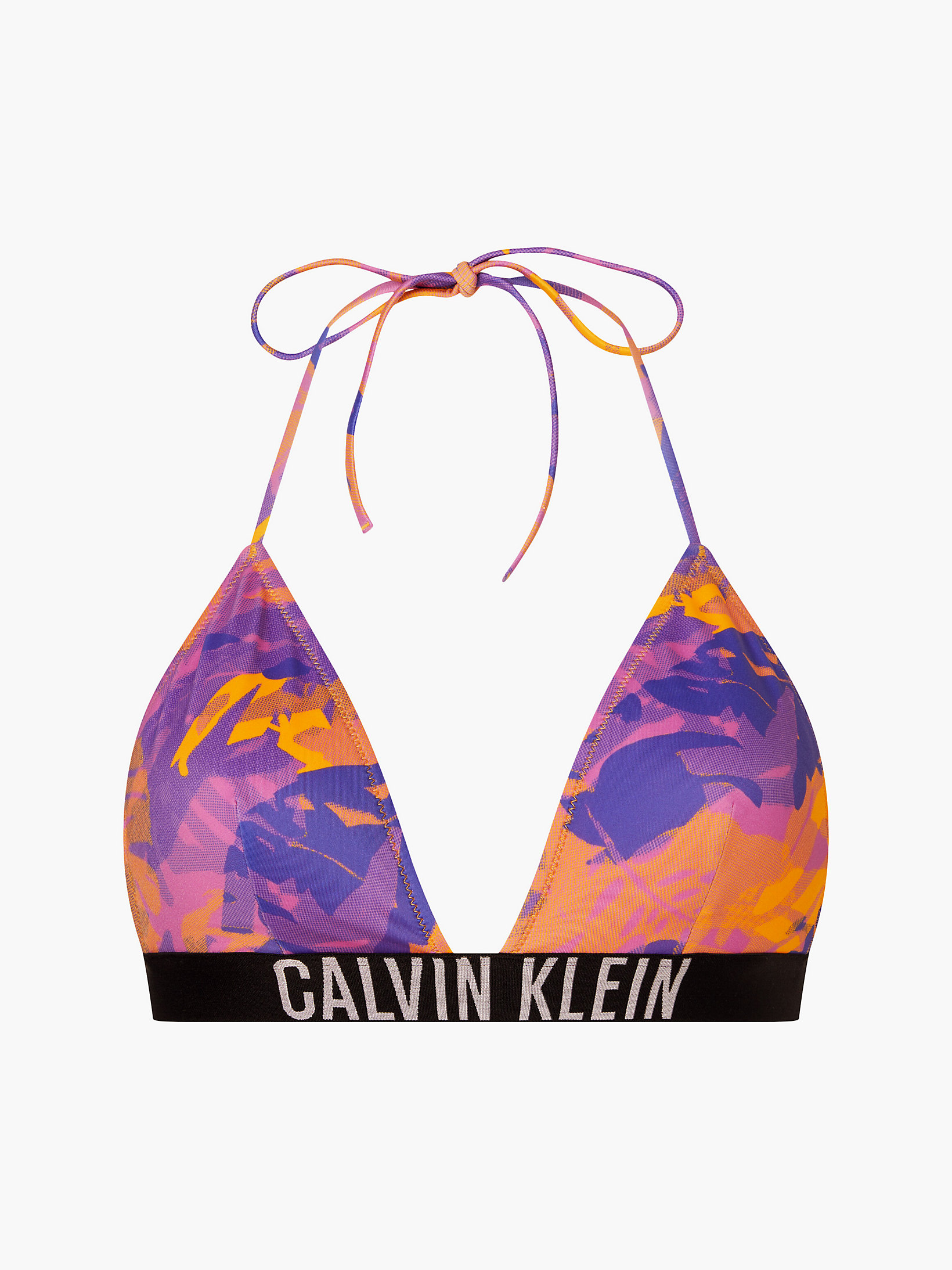 Tropical Leaf Triangle Bikini Top - Intense Power undefined women Calvin Klein