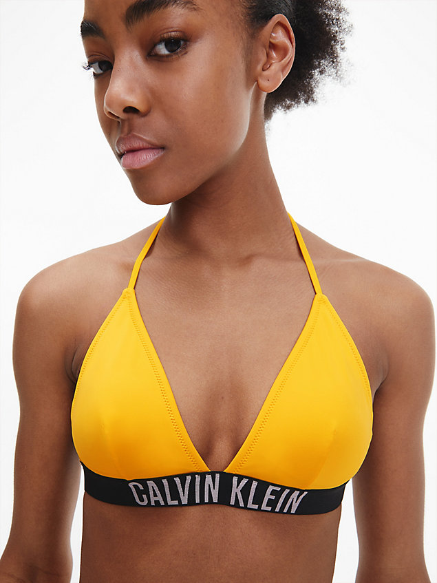 parte de arriba de bikini de triángulo - intense power yellow de mujer calvin klein