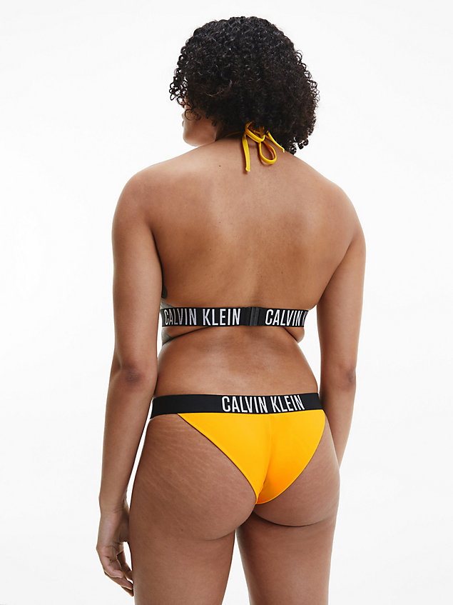haut de bikini triangle - intense power yellow pour femmes calvin klein