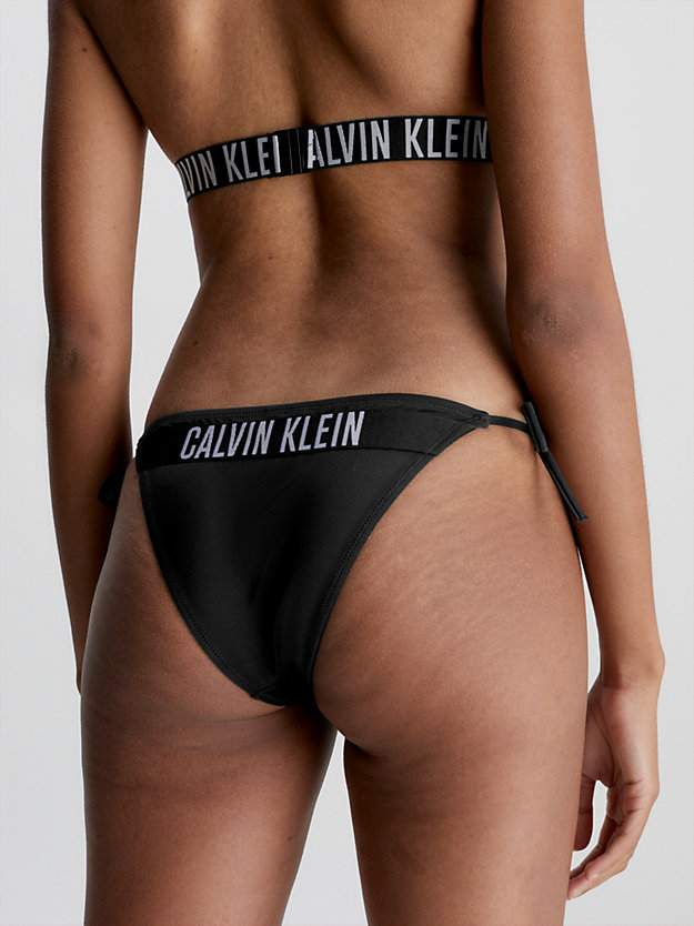 slip bikini con laccetti - intense power pvh black da donna calvin klein
