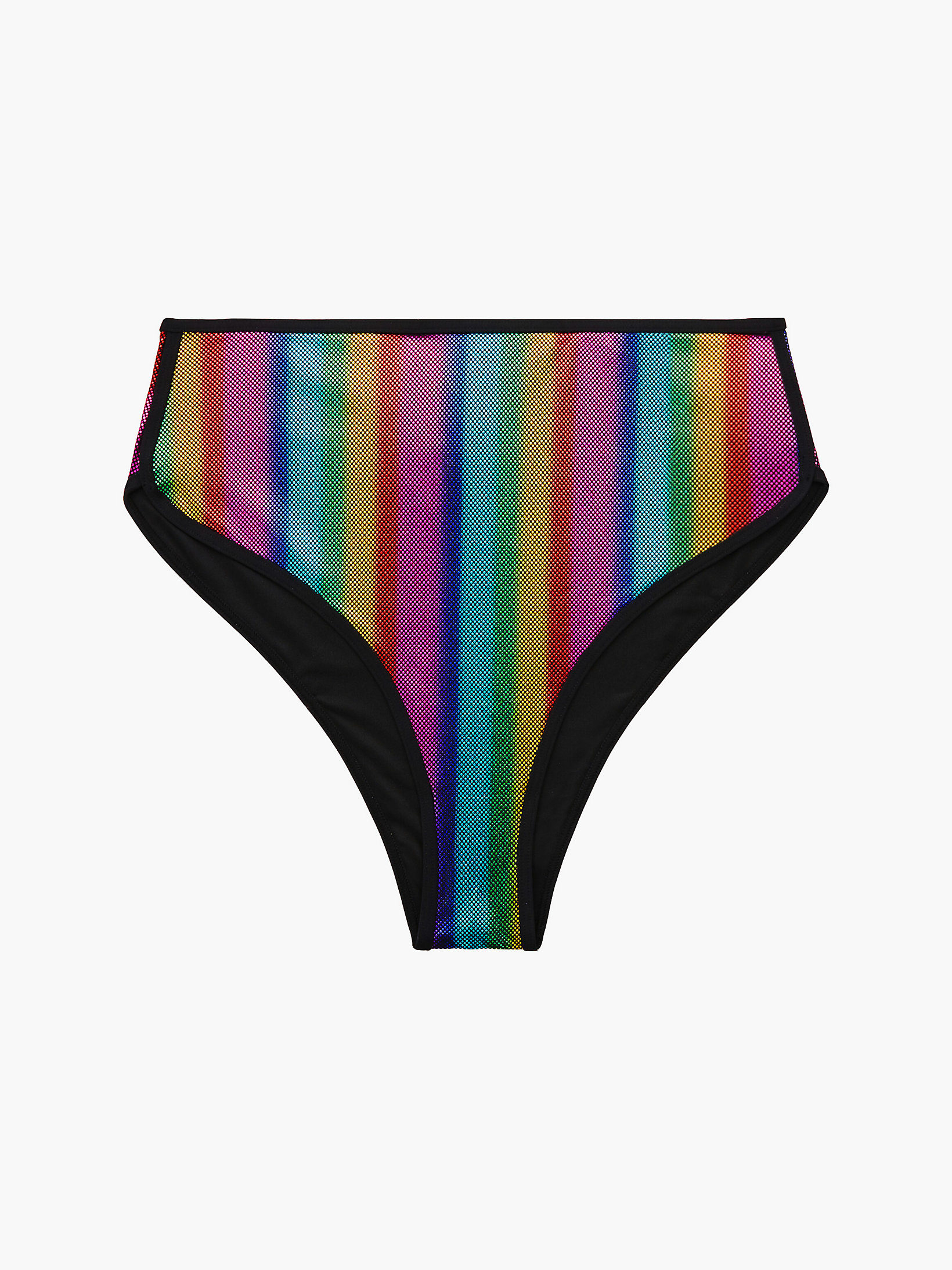 Rainbow Gradient Black High Waisted Bikini Bottom - Pride undefined women Calvin Klein