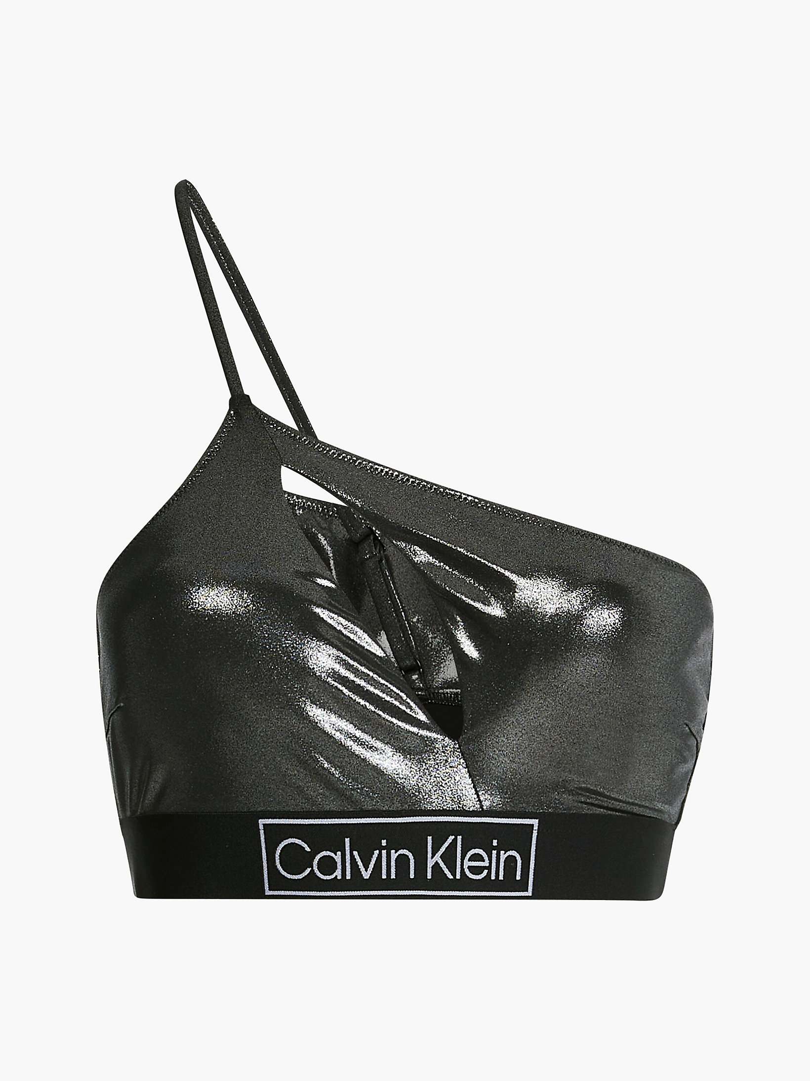 Pvh Black One Shoulder Bikini Top - Core Festive undefined women Calvin Klein