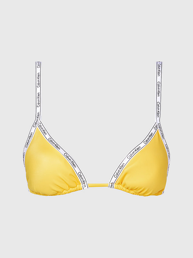 yellow triangle bikini top - logo tape for women calvin klein