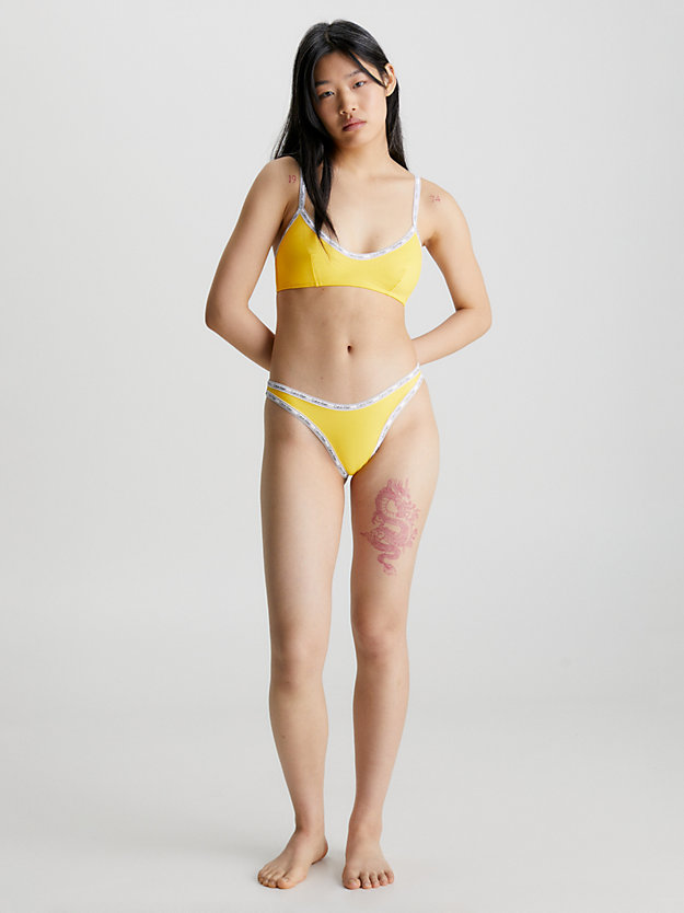 top bikini a bralette - logo tape eureka yellow da donna calvin klein