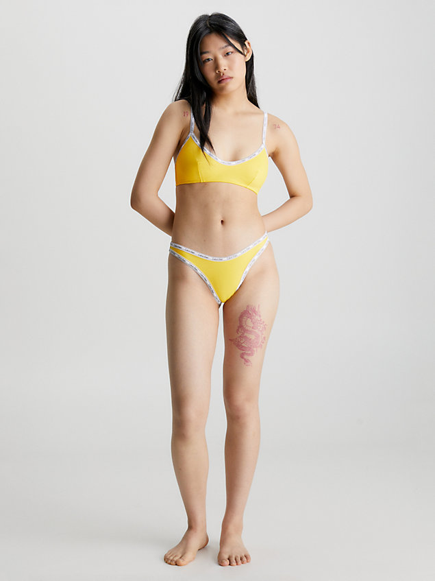 parte de arriba de bikini de corpiño - logo tape yellow de mujer calvin klein