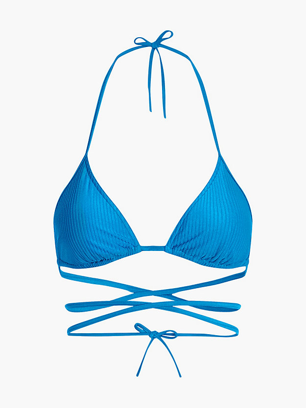 regatta blue triangle bikini top - ck one for women calvin klein