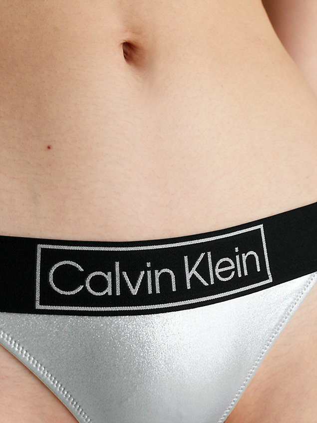 grey brazilian bikini bottom - core festive for women calvin klein