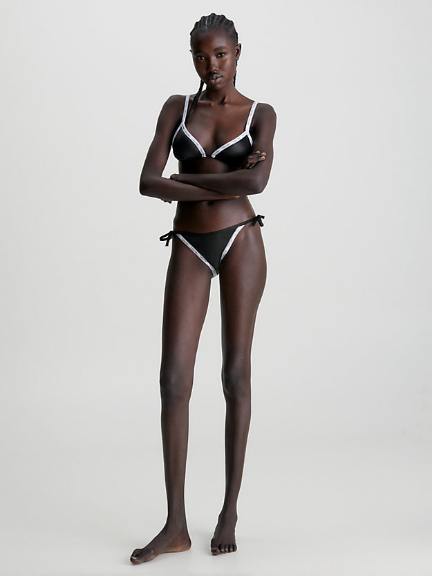 PVH BLACK Dół od bikini wiązany z boku - Logo Tape dla Kobiety CALVIN KLEIN