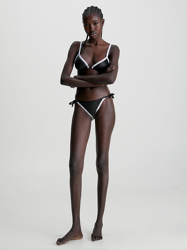 bas de bikini à nouer - logo tape black pour femmes calvin klein