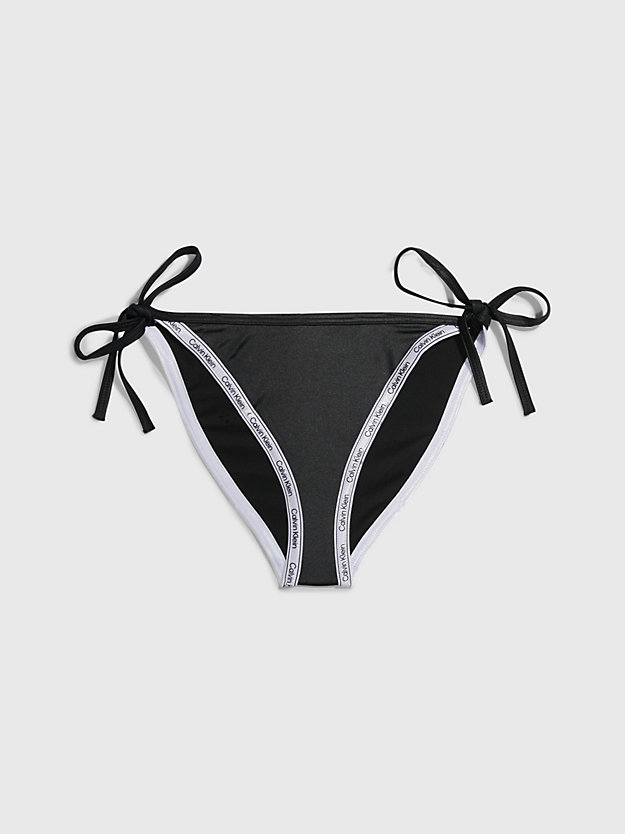 PVH BLACK Tie Side Bikini Bottom - Logo Tape for women CALVIN KLEIN