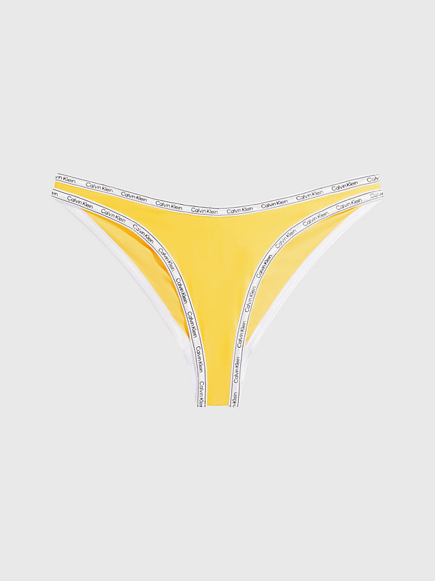 eureka yellow bikinihose mit hohem beinausschnitt - logo tape für damen - calvin klein